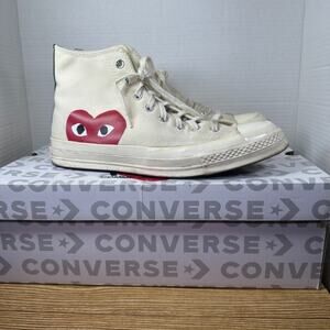 CONVERSE x COMME Des GARCONS Chuck Taylor All Star 70 Hi Cream Shoes Mens 10.5
